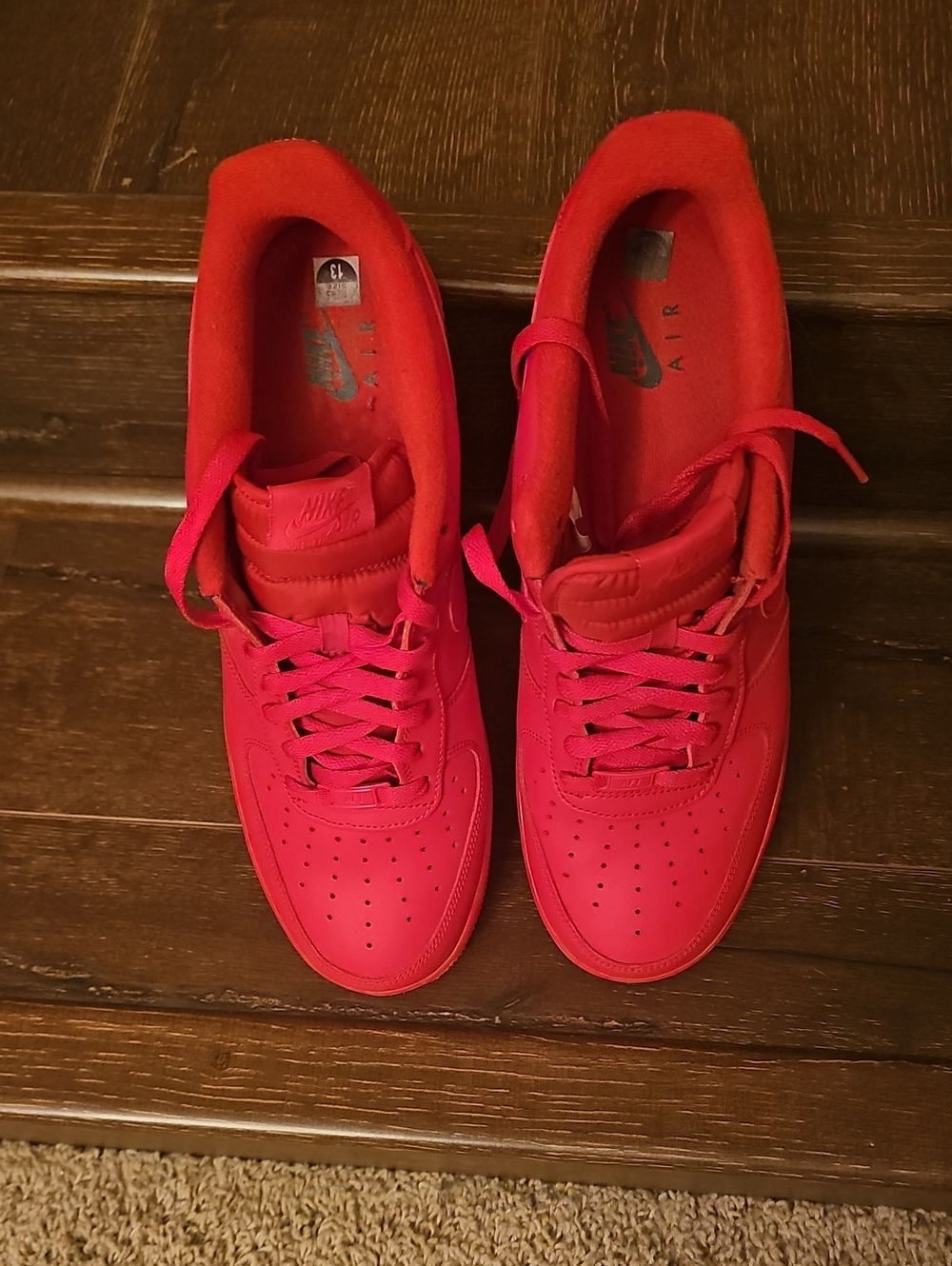 Nike Red Low-Top Air Force One's Sneakers